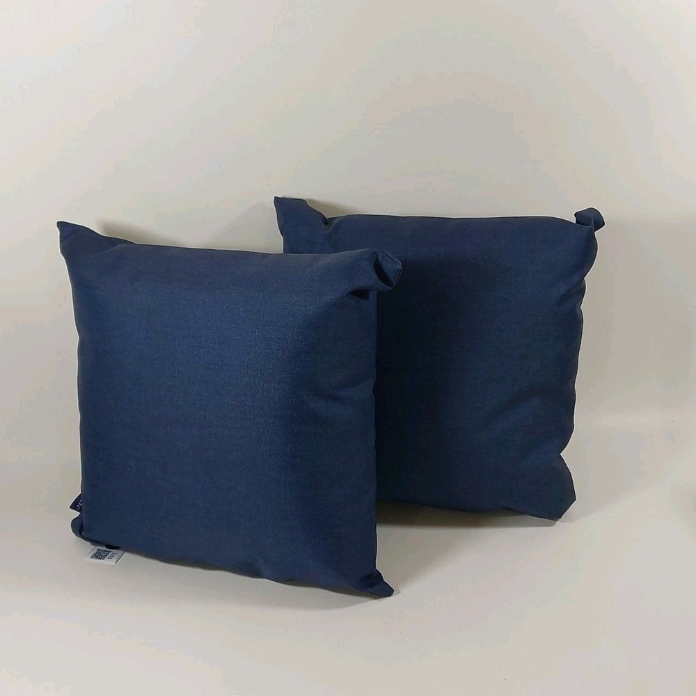 2 Pack Arden Outdoor Toss Pillow‎ 16 x 16 Rain-Proof, Fade Resistant Navy Blue